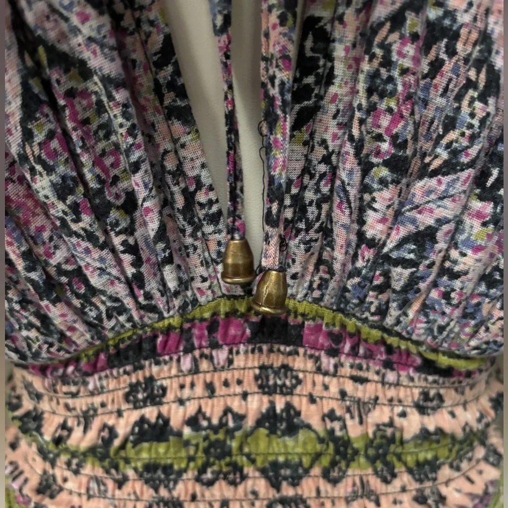 Free People NWT Multicolor Patterned Bohemian top